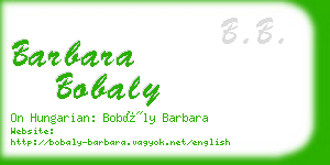 barbara bobaly business card